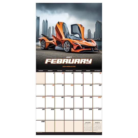 2027 Dream Cars Wall Calendar